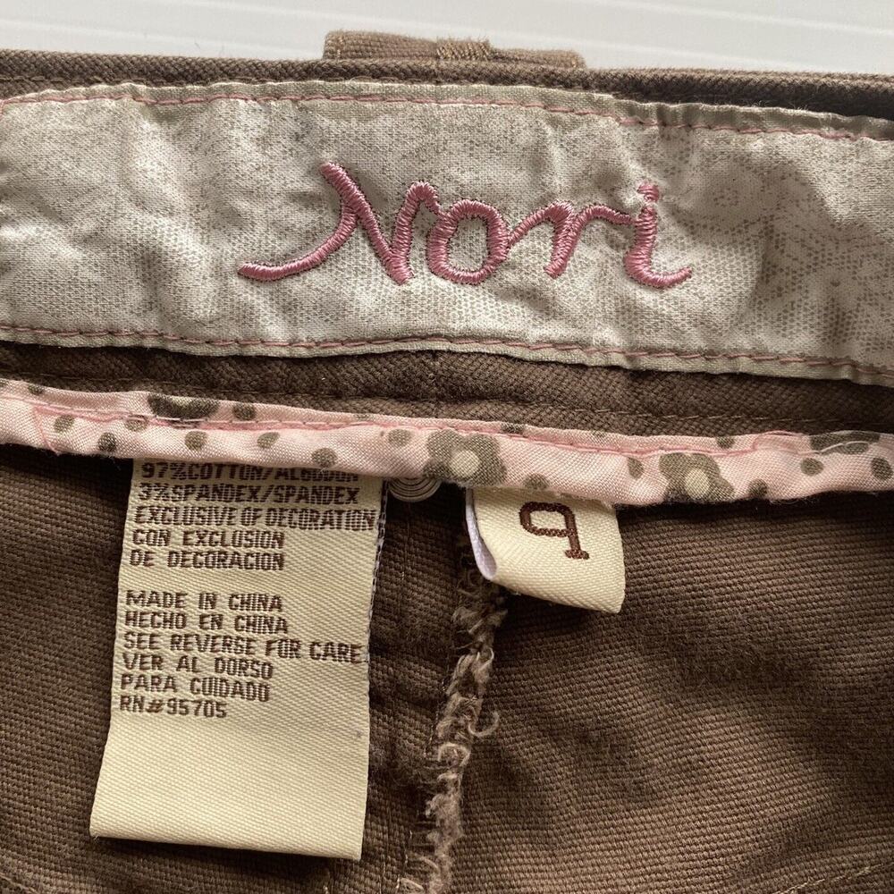Nori Jeans Juniors 9 Bootcut Brown Cotton Blend Flap Pockets Stretch 32" Ins Y2K - Picture 5 of 10